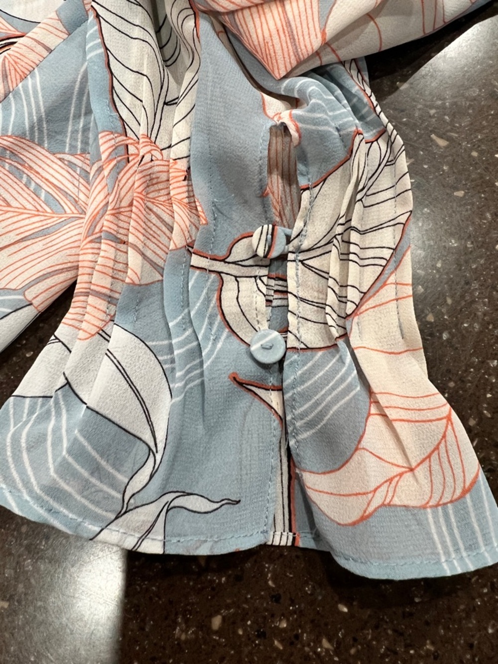 Reiss sheer leaf print blouse with Long-Sleeves - Picture 7 of 10